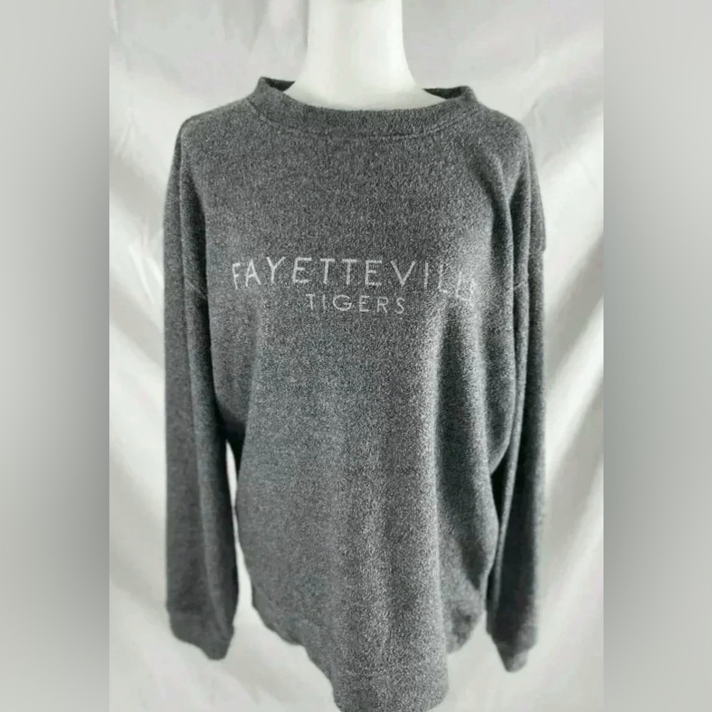 Boxercraft FAYETTEVILLE TIGERS PULL OVER woman’s size XL dark gray long sleeve